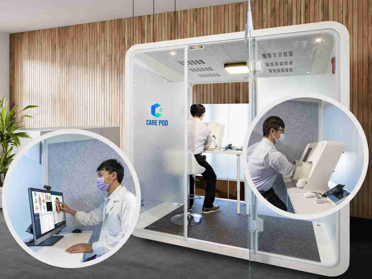 达擎于医疗科技展中展出＂远距诊疗舱＂，，以因应医疗数字化及社会高龄化趋势下、、、、复诊及慢性病患等族群对于远距看诊需求逐渐升高所推出的创新整合方案。。多功能合一、、、、高隐私性的远距诊疗舱可根据病患端与医师端的不同需求，，，，提供弹性化及客制化功能，，节省医生和病患的精力及时间